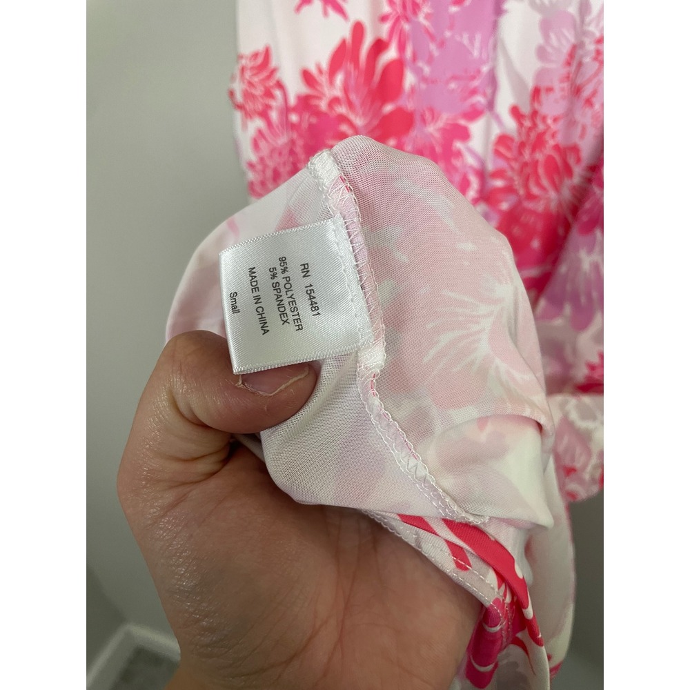 Jean-Pierre Klifa Paris Pink Floral Sleeveless Dress Size Small Preppy Coastal - Picture 8 of 9